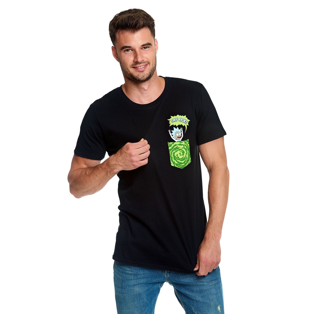 Image produit Rick et Morty - T-shirt Tiny Pocket Rick noir