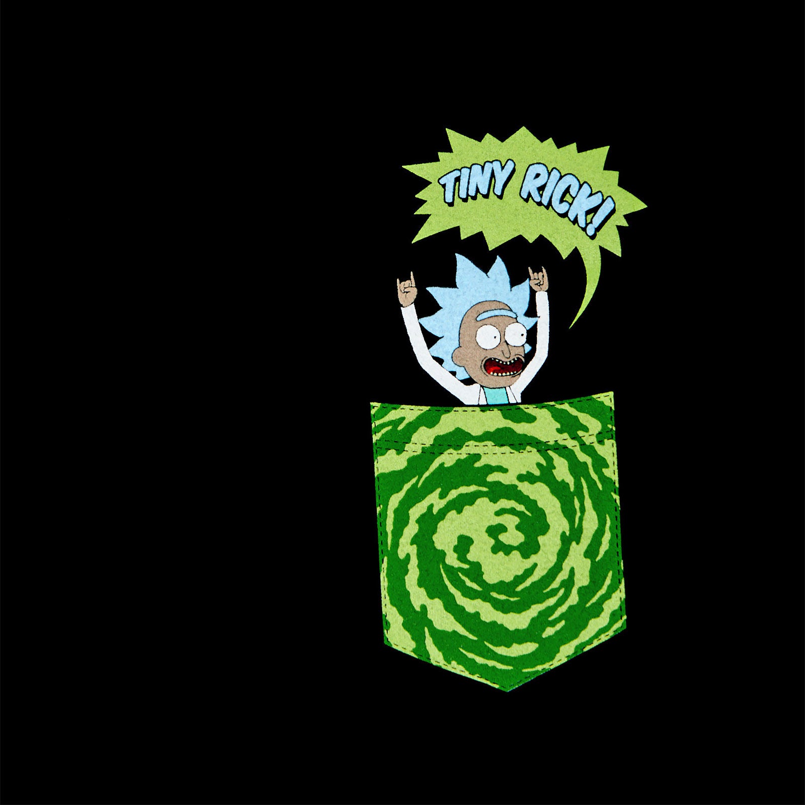 Image produit Rick et Morty - T-shirt Tiny Pocket Rick noir