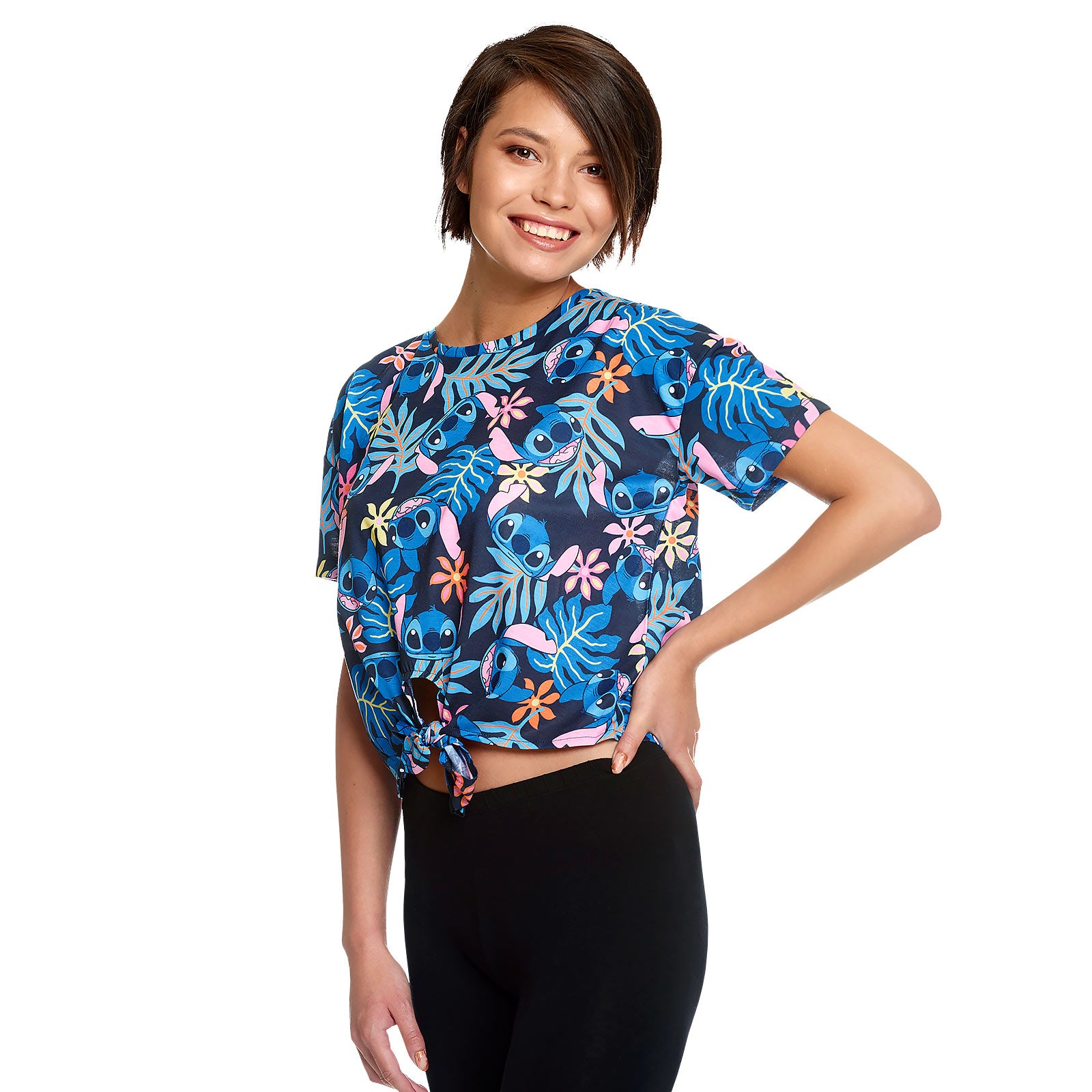 Image produit Lilo & Stitch - T-shirt Aloha Stitch pour femmes avec nœud