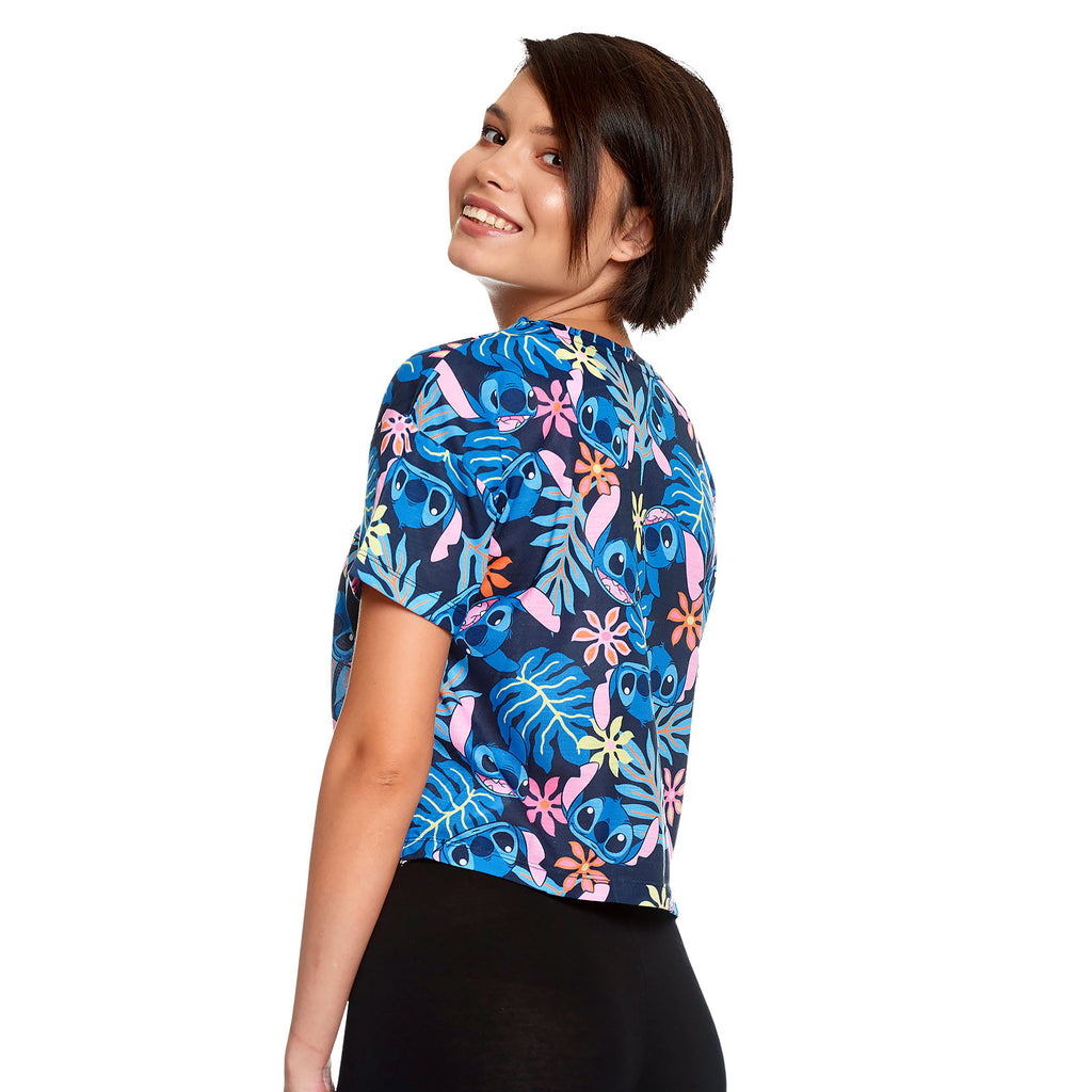 Image produit Lilo & Stitch - T-shirt Aloha Stitch pour femmes avec nœud