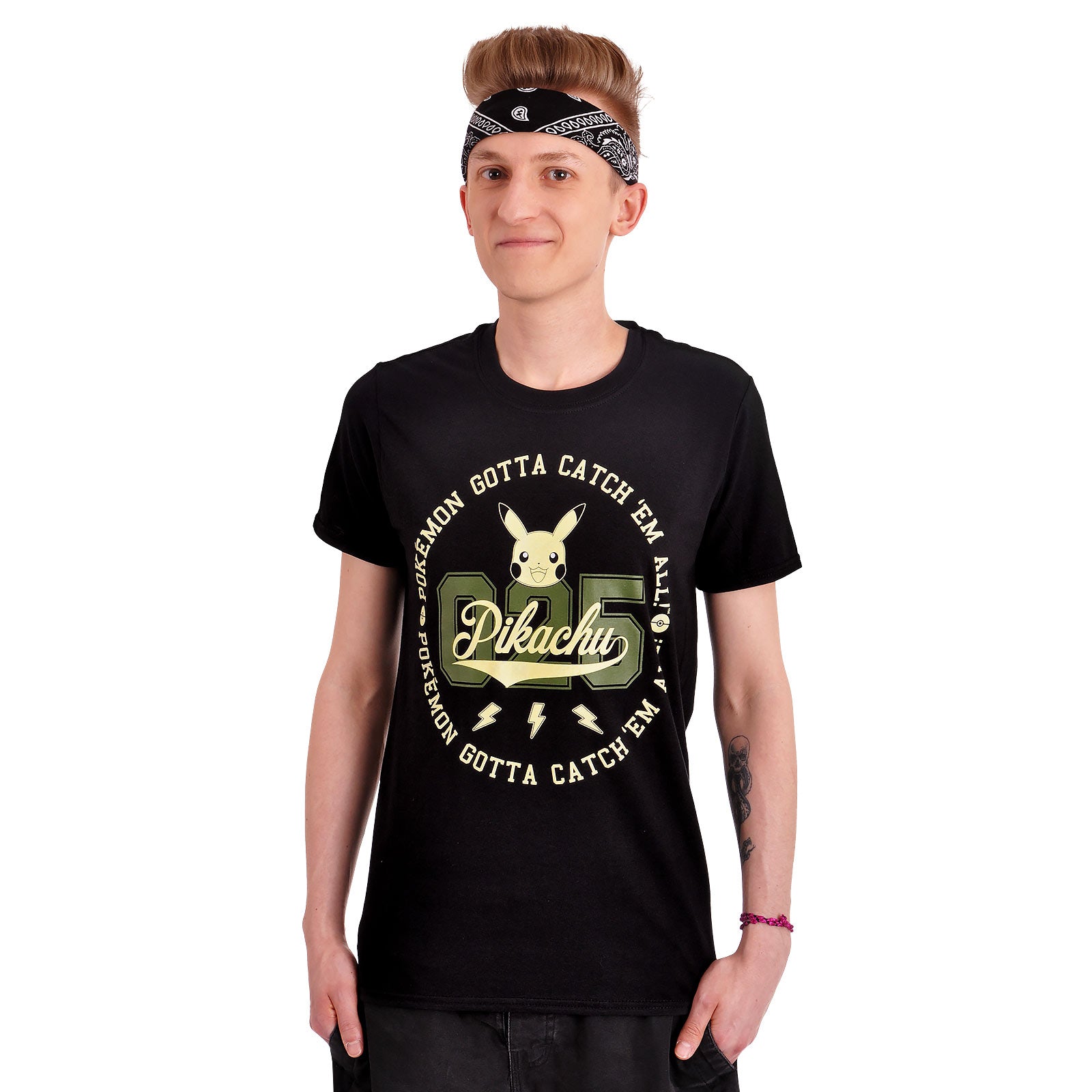 Image produit Pokemon - Pikachu N° 025 T-Shirt noir