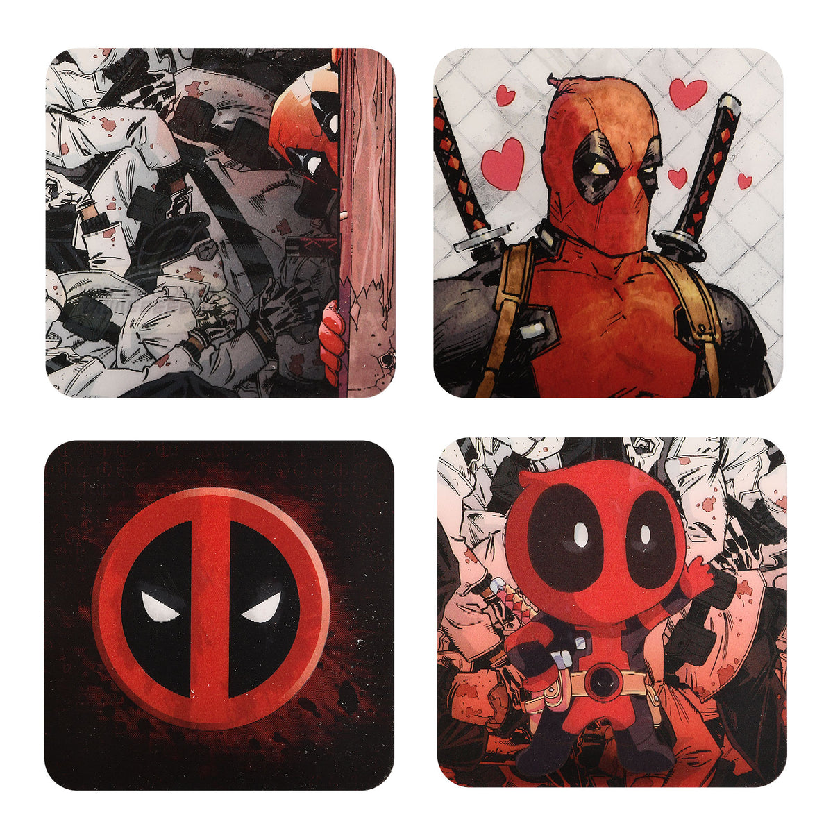 Image produit Set de 4 sous-verres 3D Deadpool