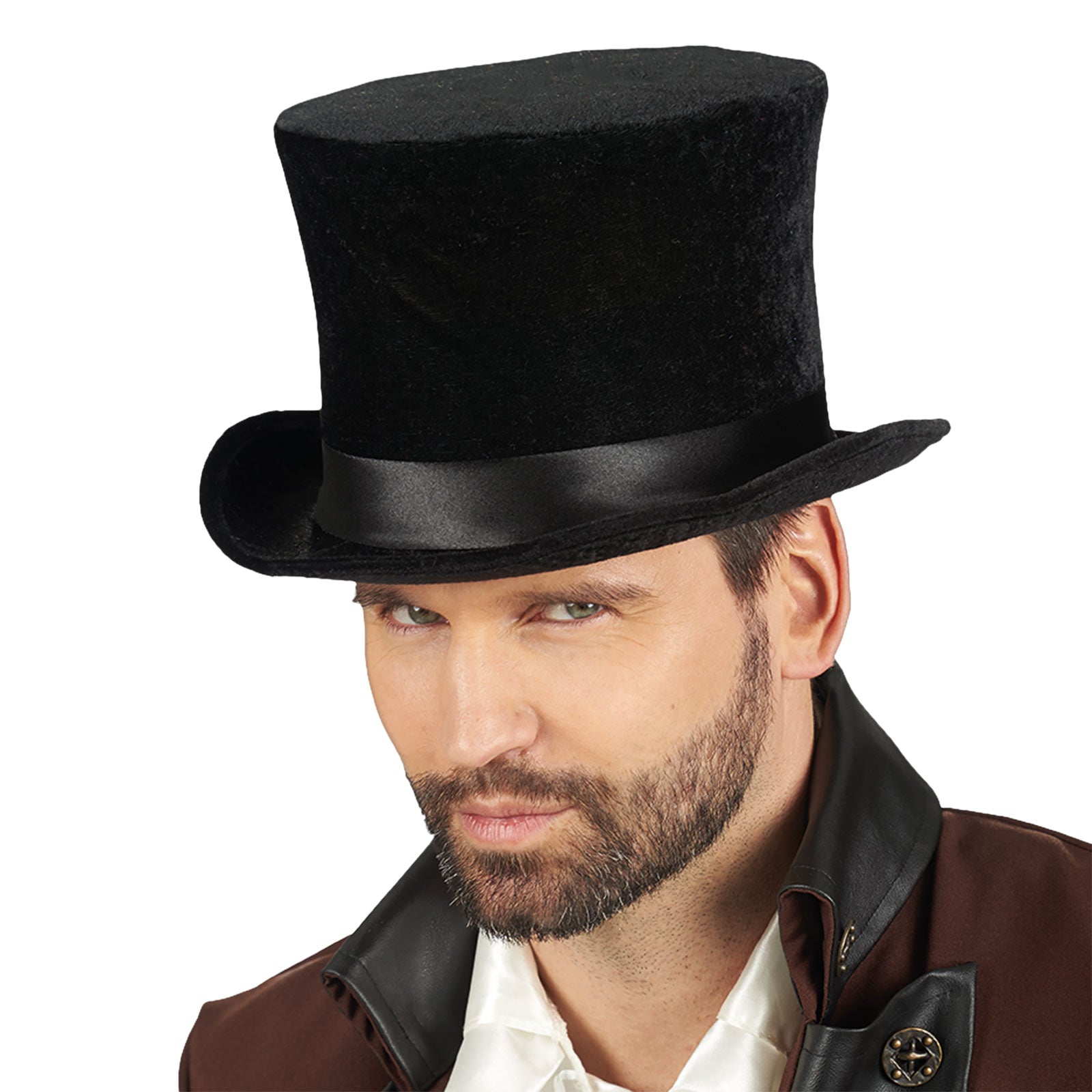 Image produit Haut-de-forme en velours noble avec ruban de satin noir