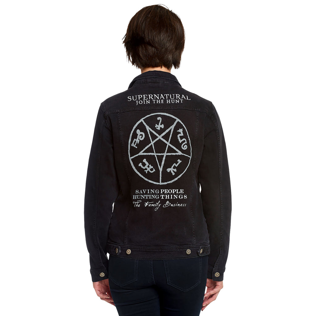 Image produit Supernatural - Veste en jean piège du diable pour femmes noir