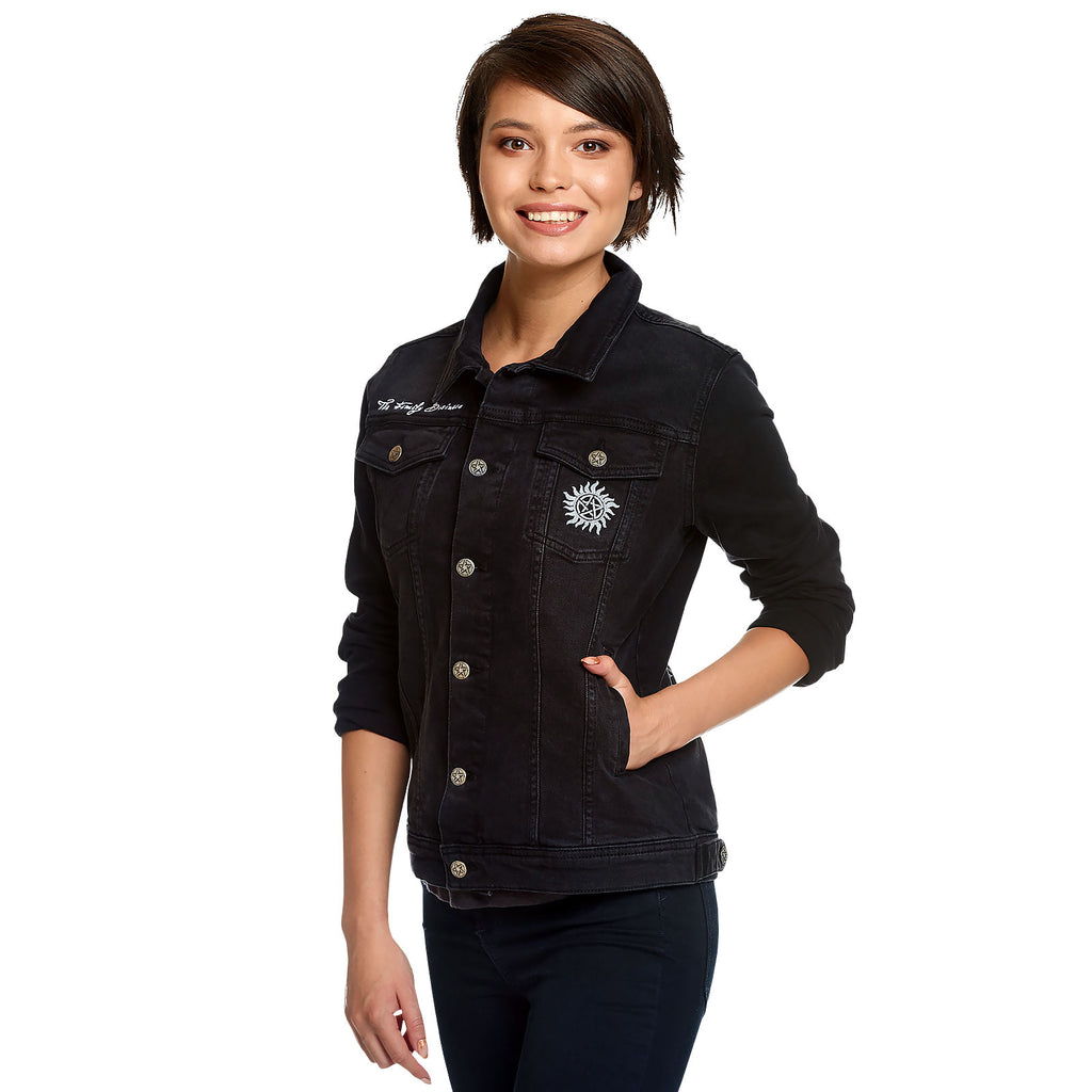 Image produit Supernatural - Veste en jean piège du diable pour femmes noir