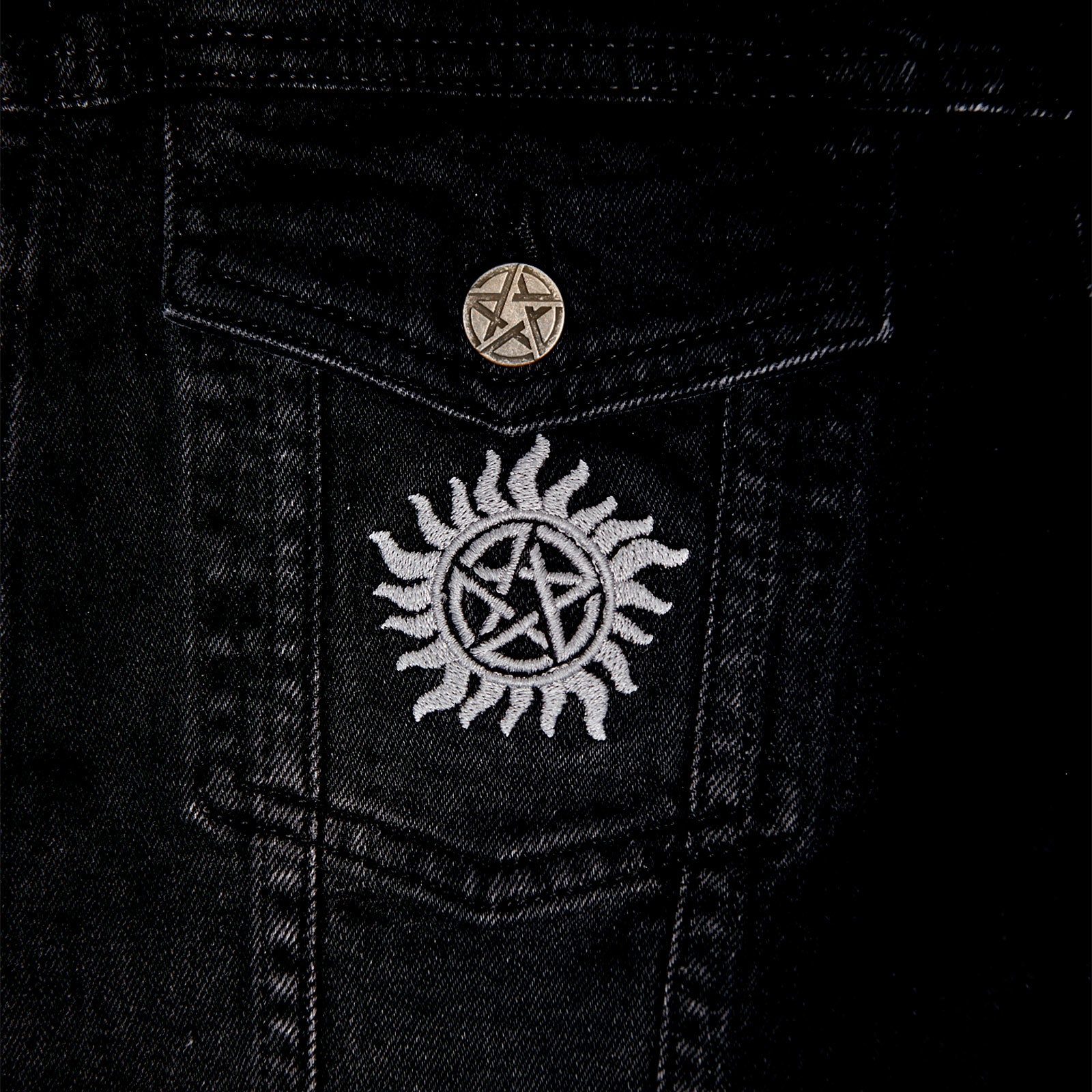 Image produit Supernatural - Veste en jean piège du diable pour femmes noir