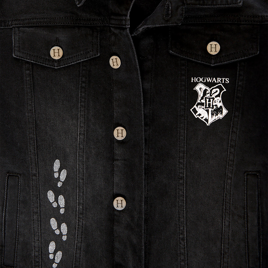 Image produit Harry Potter - Veste en jean Carte des Maraudeurs pour femmes noire