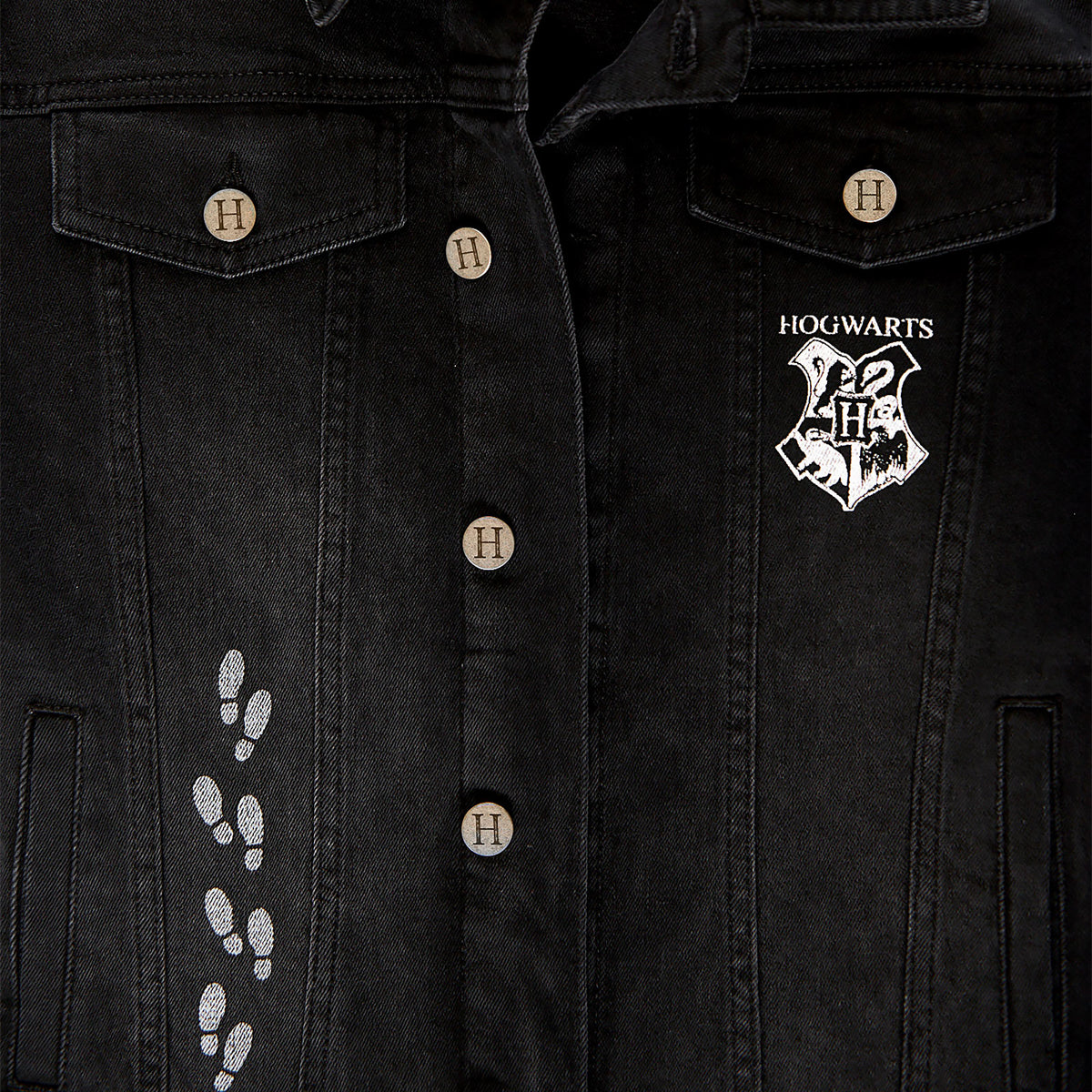 Image produit Harry Potter - Veste en jean Carte des Maraudeurs pour femmes noire
