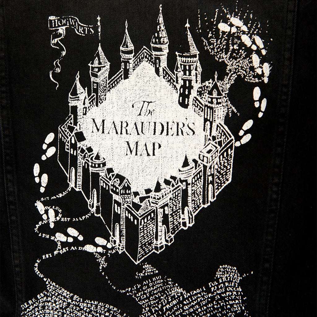 Image produit Harry Potter - Veste en jean Carte des Maraudeurs pour femmes noire