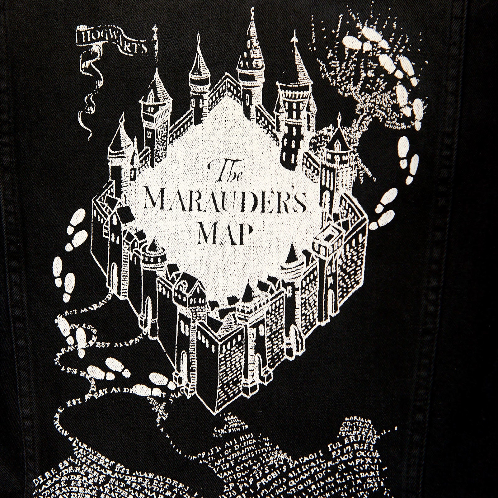 Image produit Harry Potter - Veste en jean Carte des Maraudeurs pour femmes noire