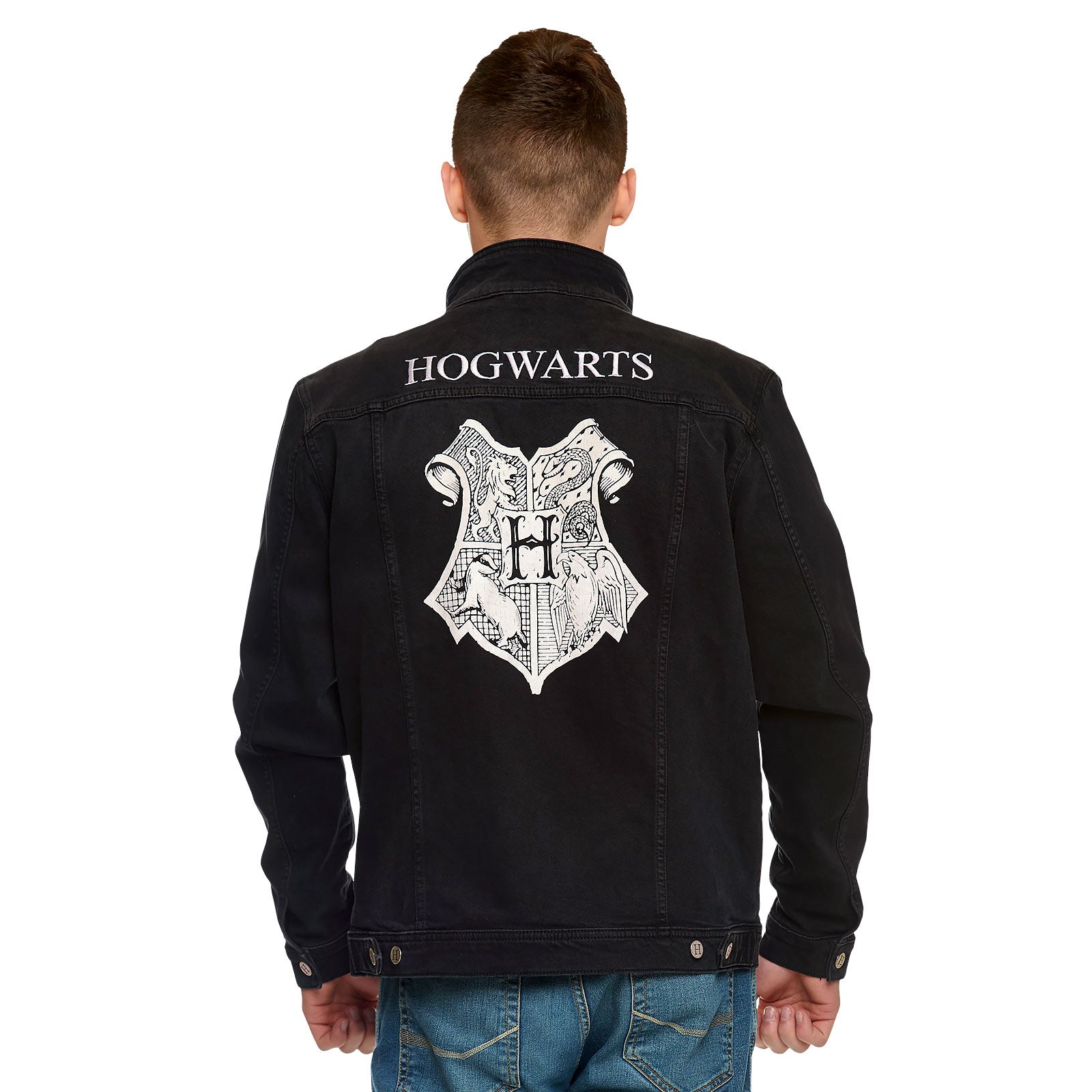 Image produit Harry Potter - Veste en jean blason de Poudlard noir