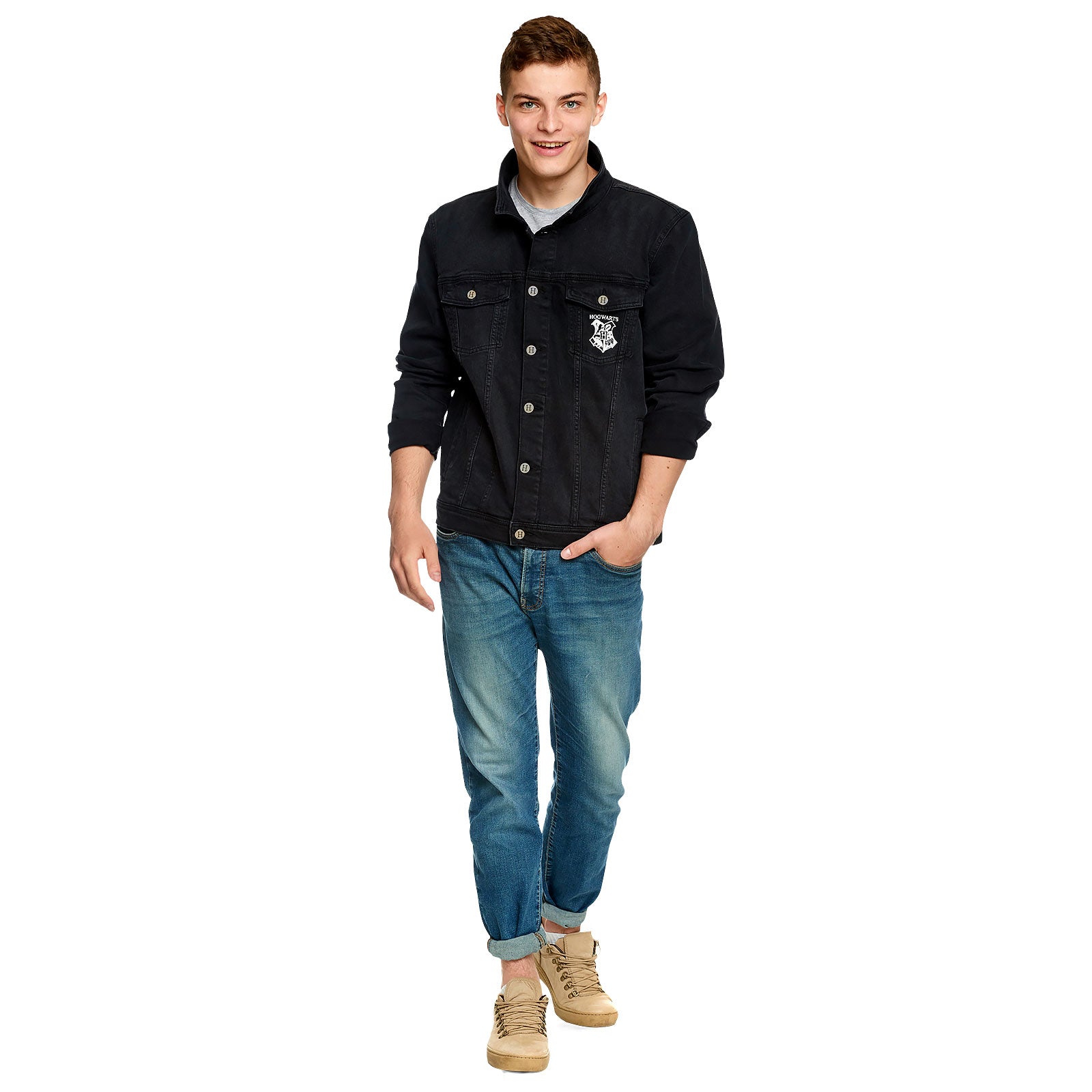 Image produit Harry Potter - Veste en jean blason de Poudlard noir