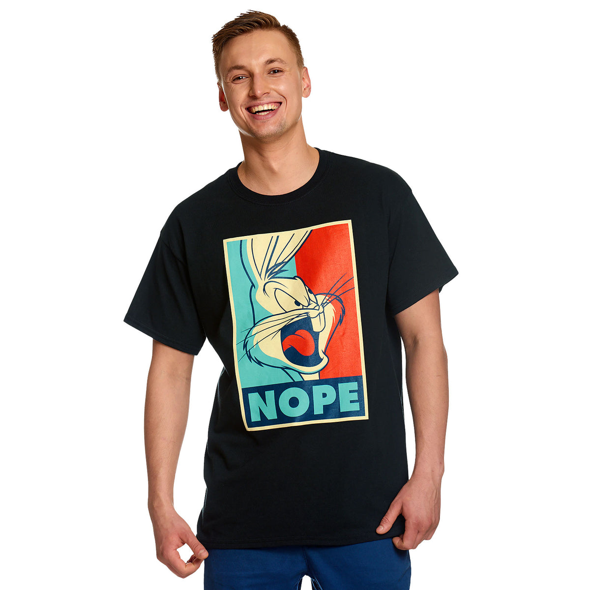 Image produit Looney Tunes - T-shirt Bugs Bunny Nope Poster Noir