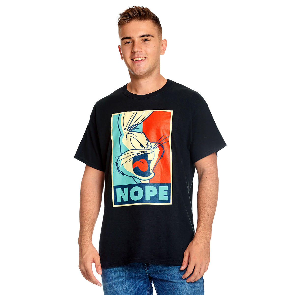 Image produit Looney Tunes - T-shirt Bugs Bunny Nope Poster Noir