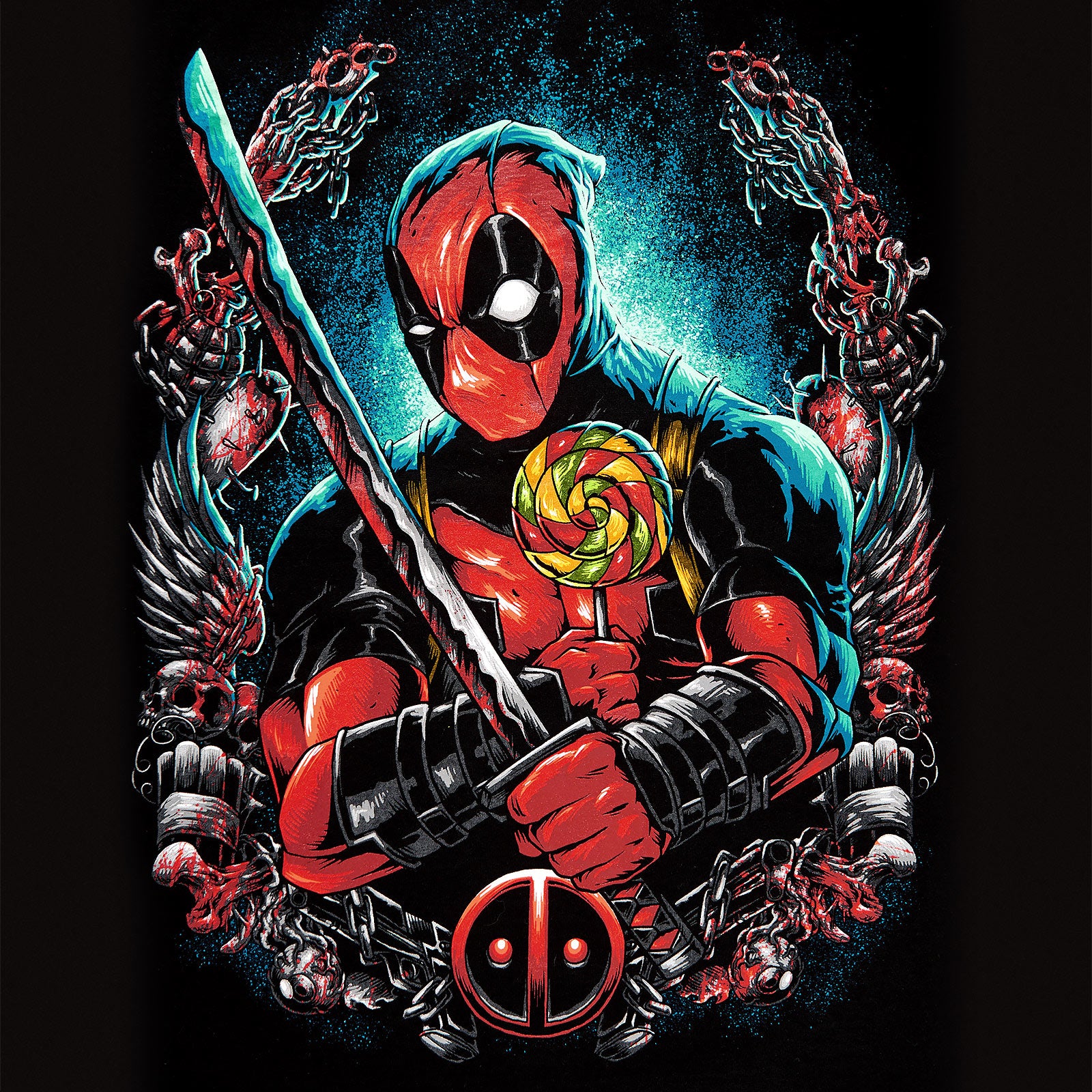 Image produit Deadpool - T-shirt Lollipop noir