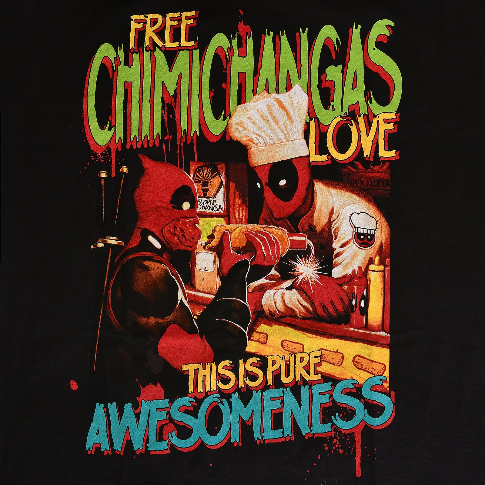 Image produit Deadpool - T-shirt Chimichangas Love noir