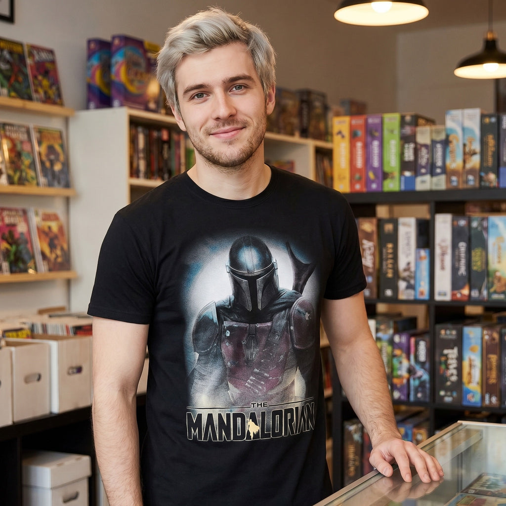 Image produit T-shirt noir The Mandalorian Fighter - Star Wars