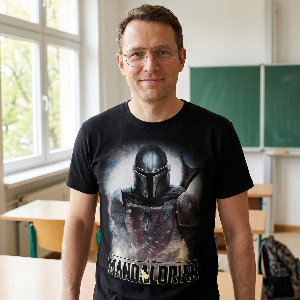 Image produit T-shirt noir The Mandalorian Fighter - Star Wars