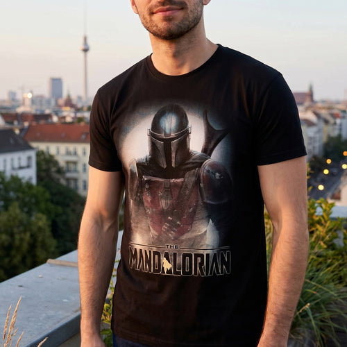 Image produit T-shirt noir The Mandalorian Fighter - Star Wars