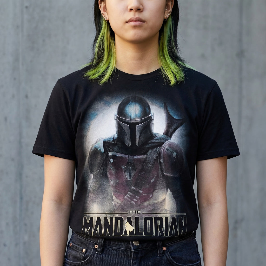 Image produit T-shirt noir The Mandalorian Fighter - Star Wars