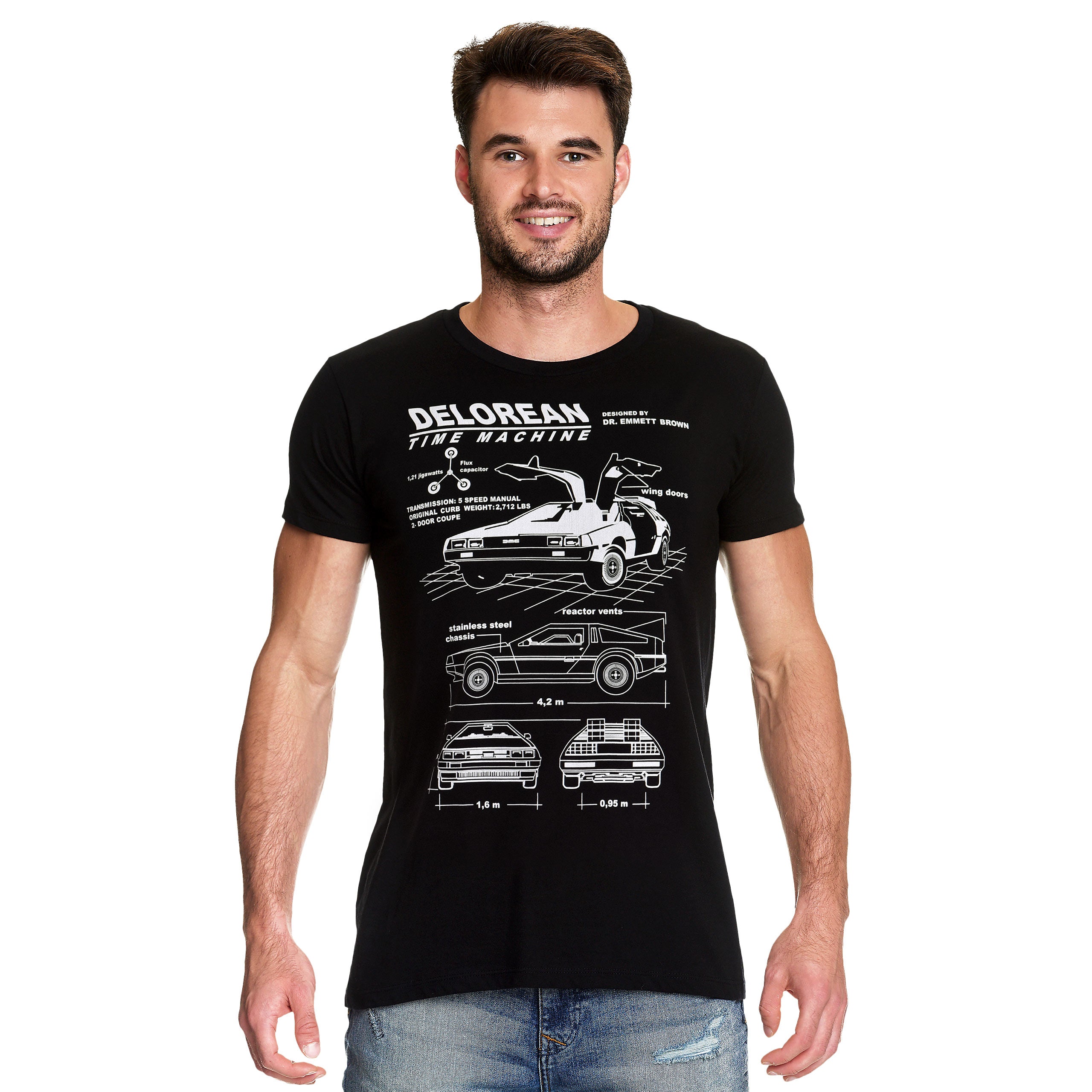 Image produit Retour vers le futur - T-shirt DeLorean noir