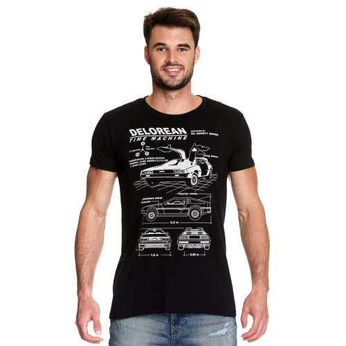 Image produit Retour vers le futur - T-shirt DeLorean noir
