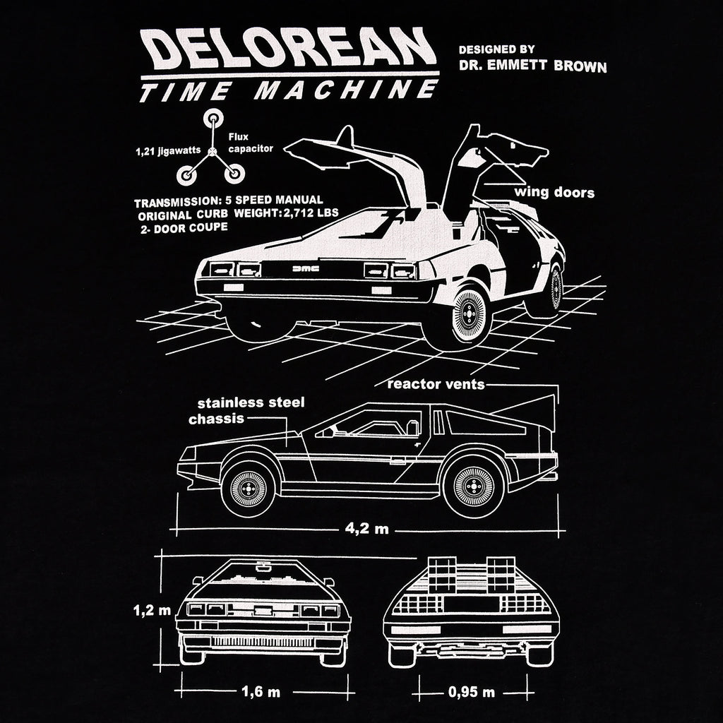 Image produit Retour vers le futur - T-shirt DeLorean noir
