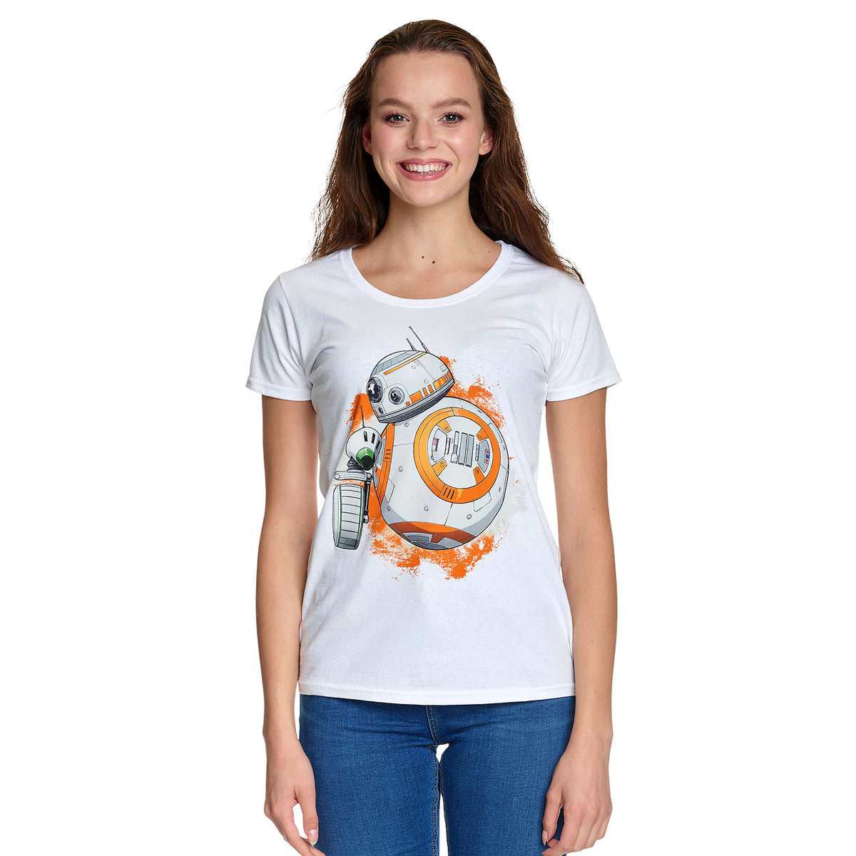 Image produit Star Wars - T-shirt Femme Rolling Droids Blanc