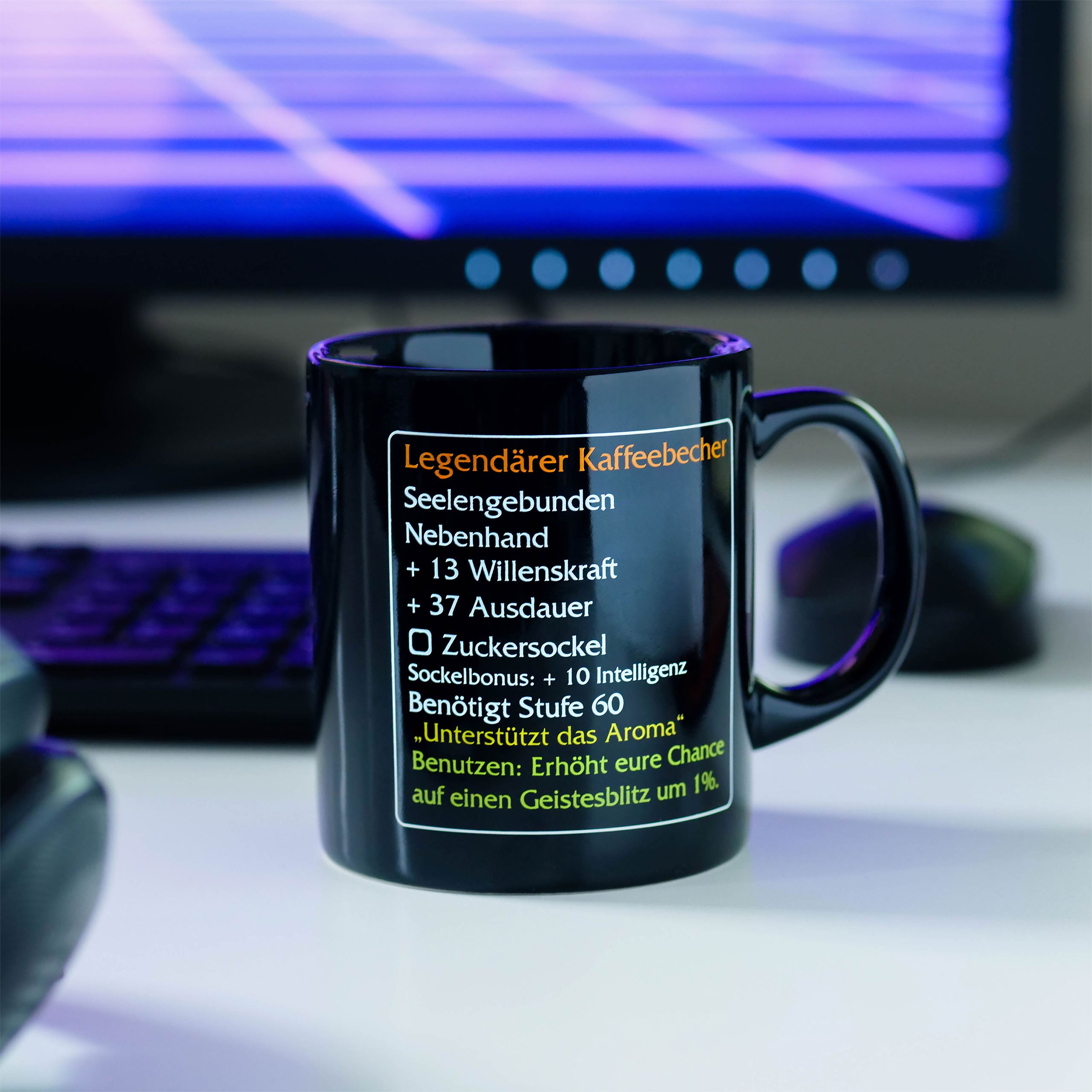 Image produit Mug de café légendaire niveau 60 - objet MMO Classic pour fans