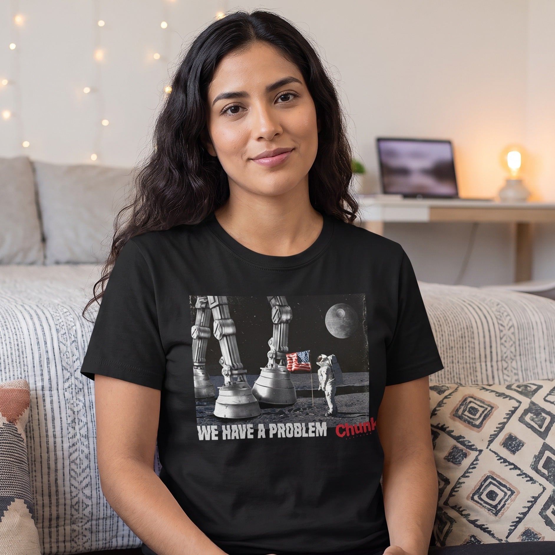 Image produit T-shirt Houston Nous Avons un Problème pour les Fans de Star Wars Noir