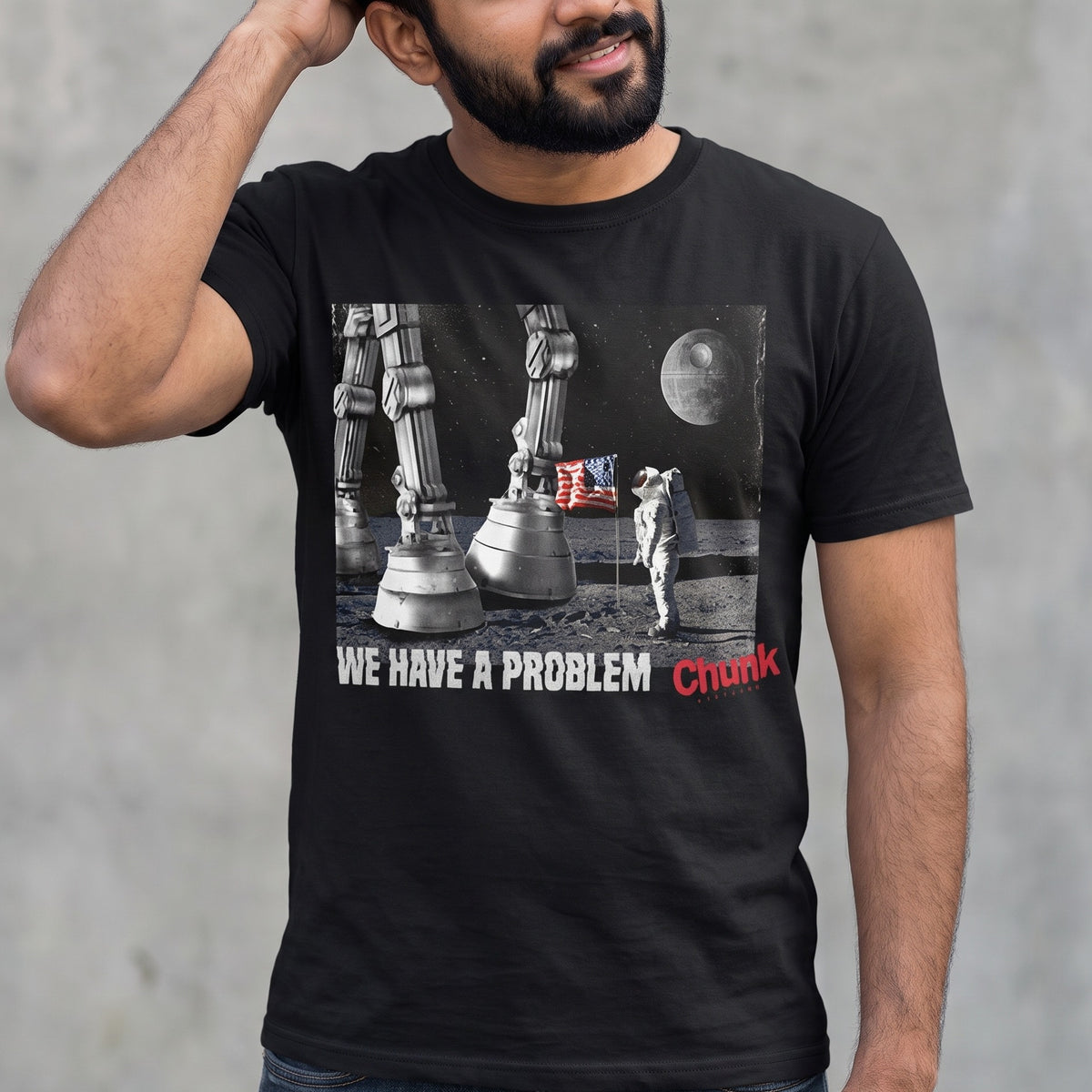 Image produit T-shirt Houston Nous Avons un Problème pour les Fans de Star Wars Noir