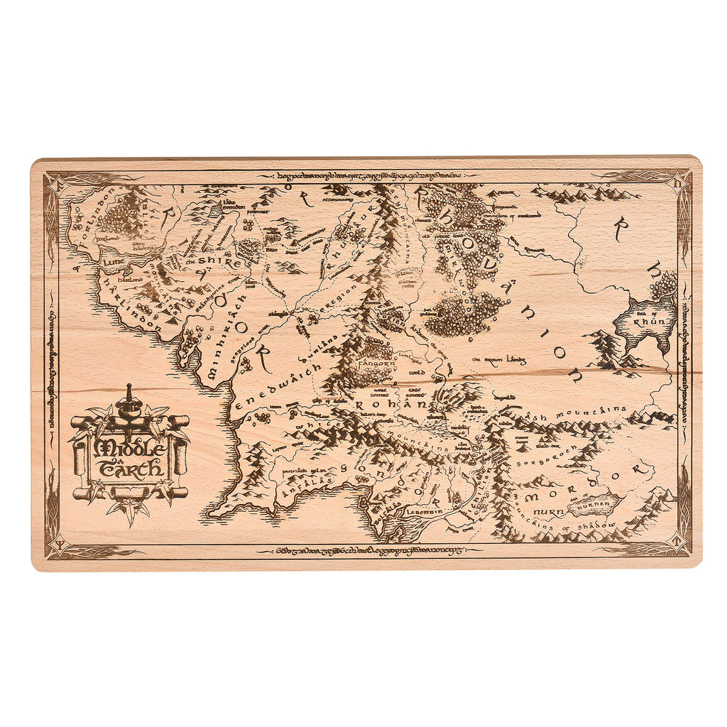 Image produit Seigneur des Anneaux - Planche à découper Carte de la Terre du Milieu en Hêtre