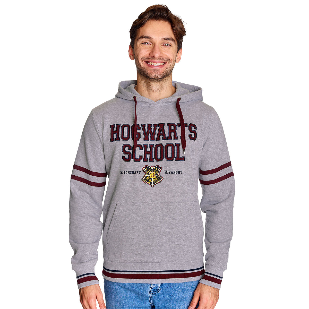 Image produit Harry Potter - Sweat à capuche Hogwarts School gris