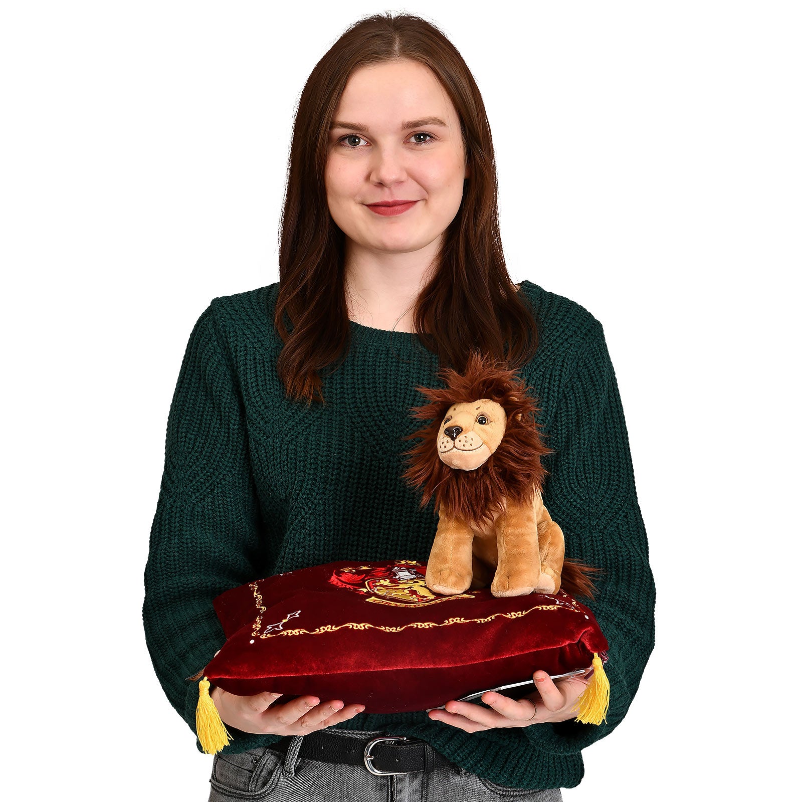 Image produit Harry Potter - Coussin blason Gryffondor avec figurine en peluche