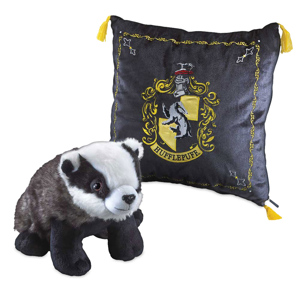 Image produit Harry Potter - Coussin blason Hufflepuff avec figurine en peluche