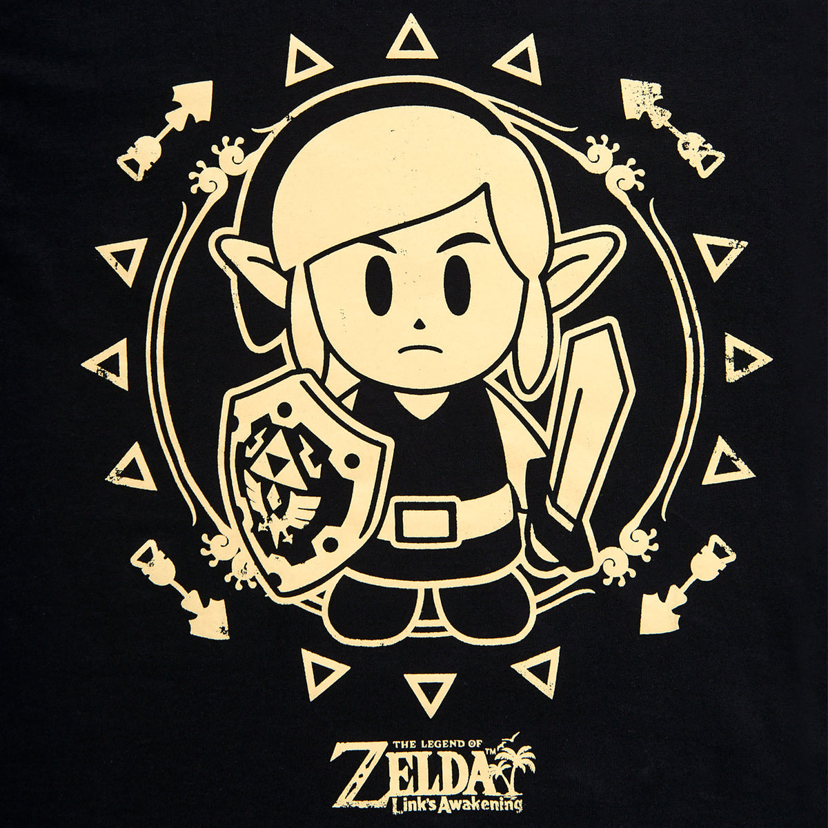 Image produit Zelda - T-shirt tribal de Link's Awakening noir