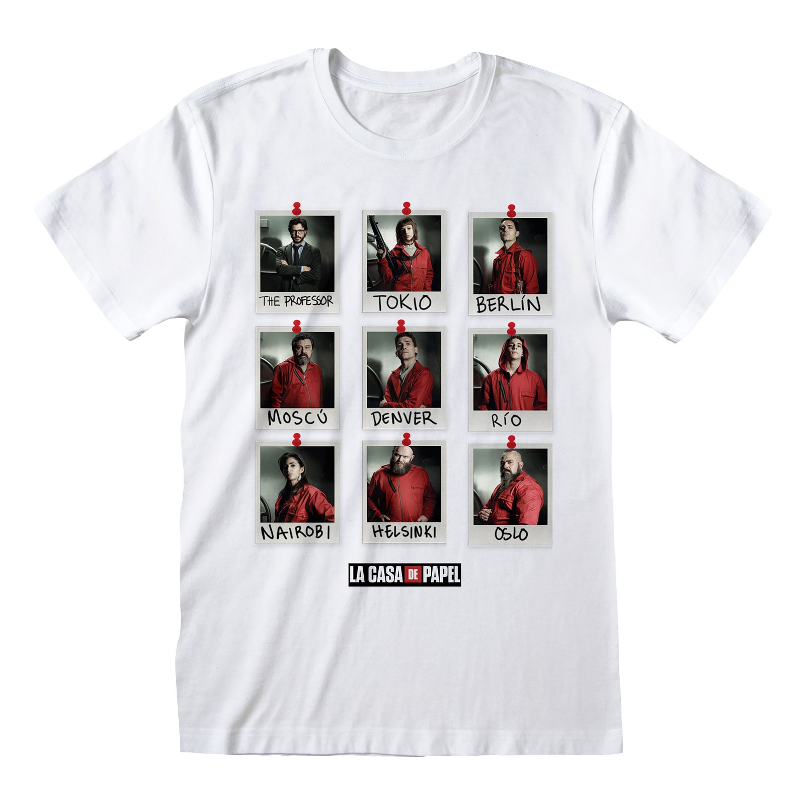 Image produit La Casa de Papel - T-shirt Polaroid blanc