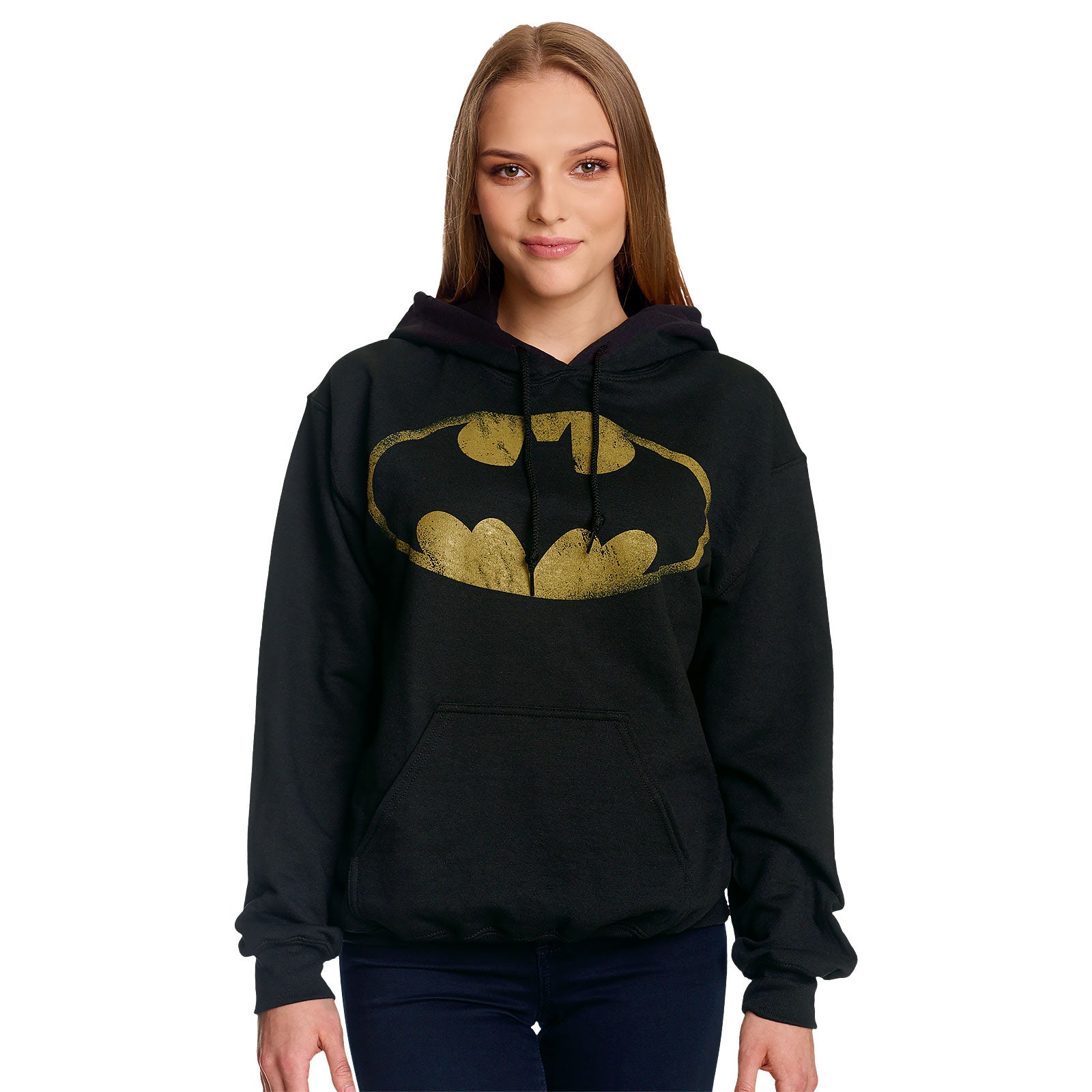 Image produit Batman - Sweat à capuche noir avec logo Bat en détresse