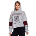 Image produit Harry Potter - Sweat à capuche court pour femmes de l'école de Poudlard gris