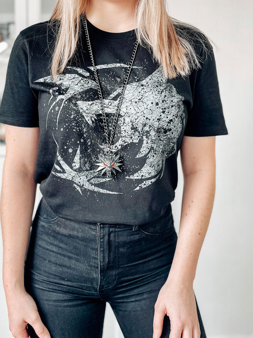 Image produit T-shirt Emblème Loup pour les fans de Witcher noir