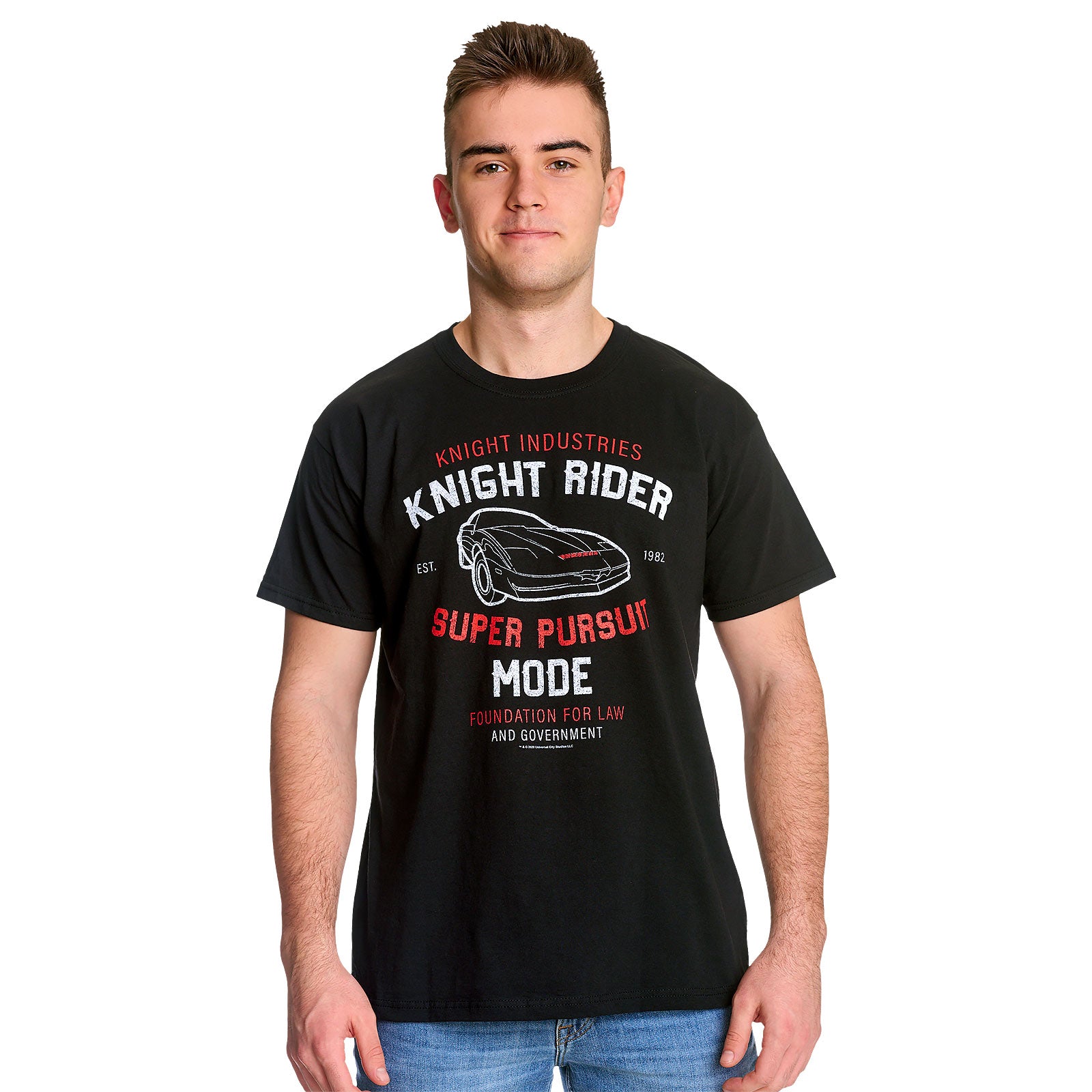 Image produit Knight Rider - K.I.T.T. Mode Super Poursuite T-shirt noir