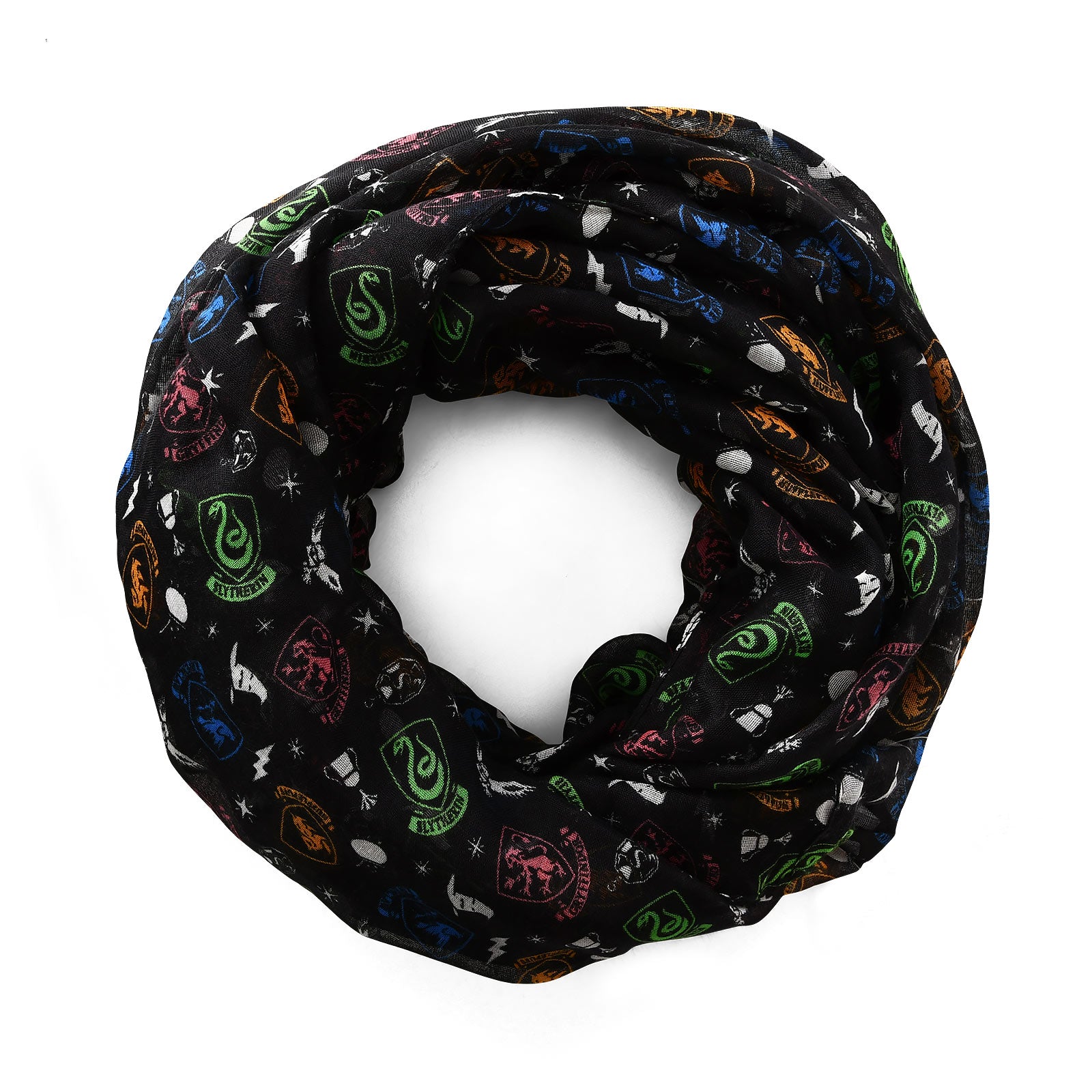 Image produit Harry Potter - Écharpe en boucle noir avec blason de Poudlard