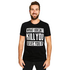 Image produit T-shirt noir 'Ce qui ne te tue pas te donne de l'XP'