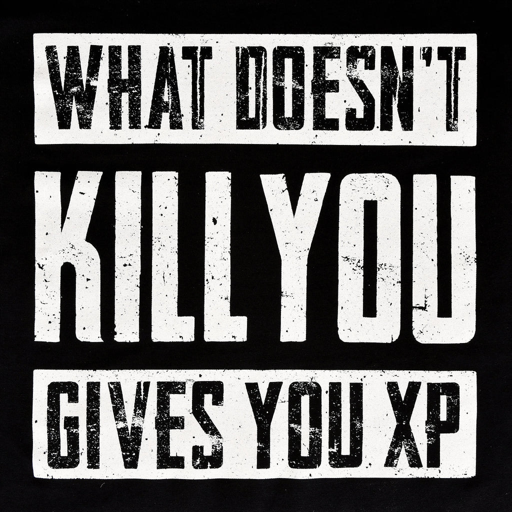 Image produit T-shirt noir 'Ce qui ne te tue pas te donne de l'XP'