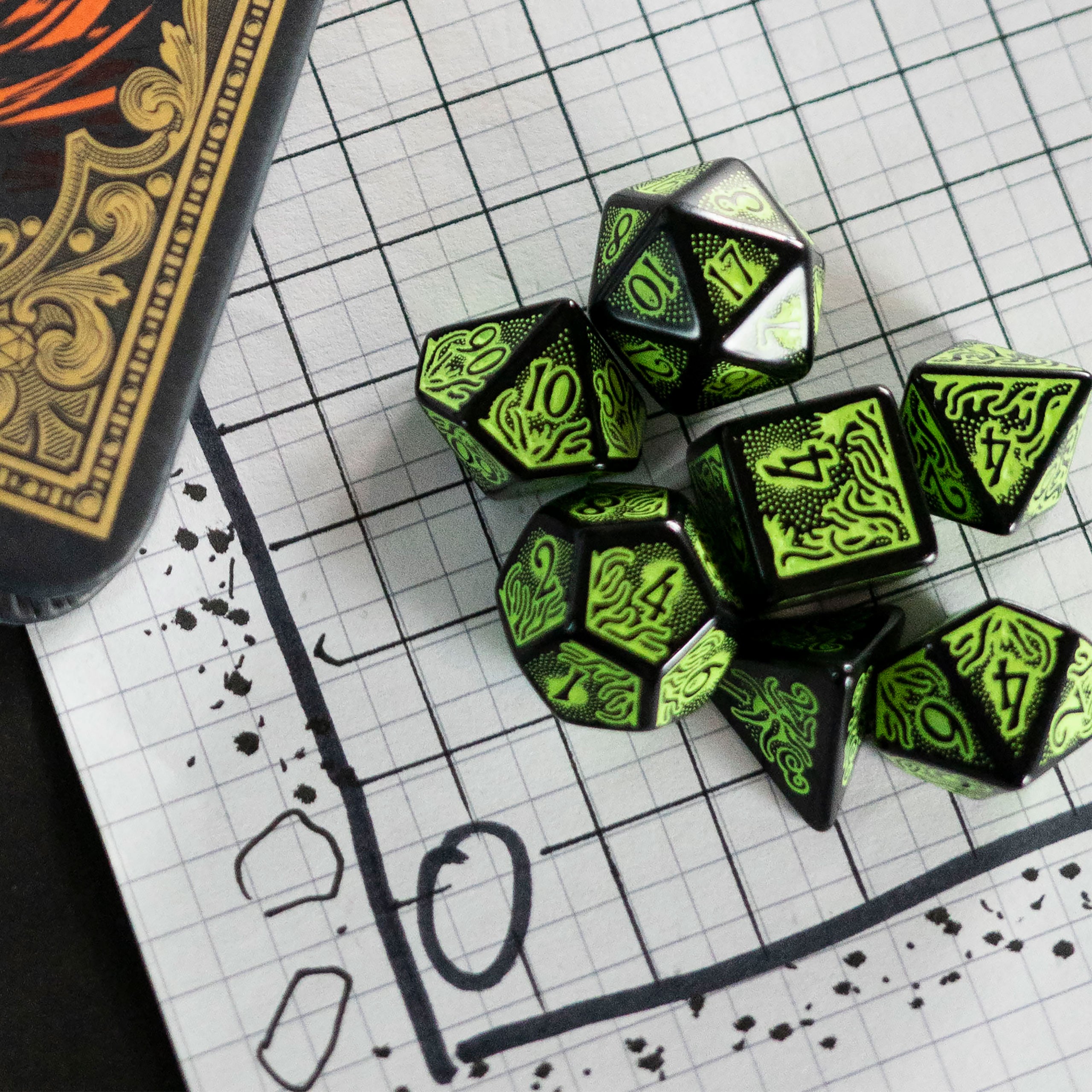 Image produit Set de dés RPG Call of Cthulhu 7ème édition 7pcs noir
