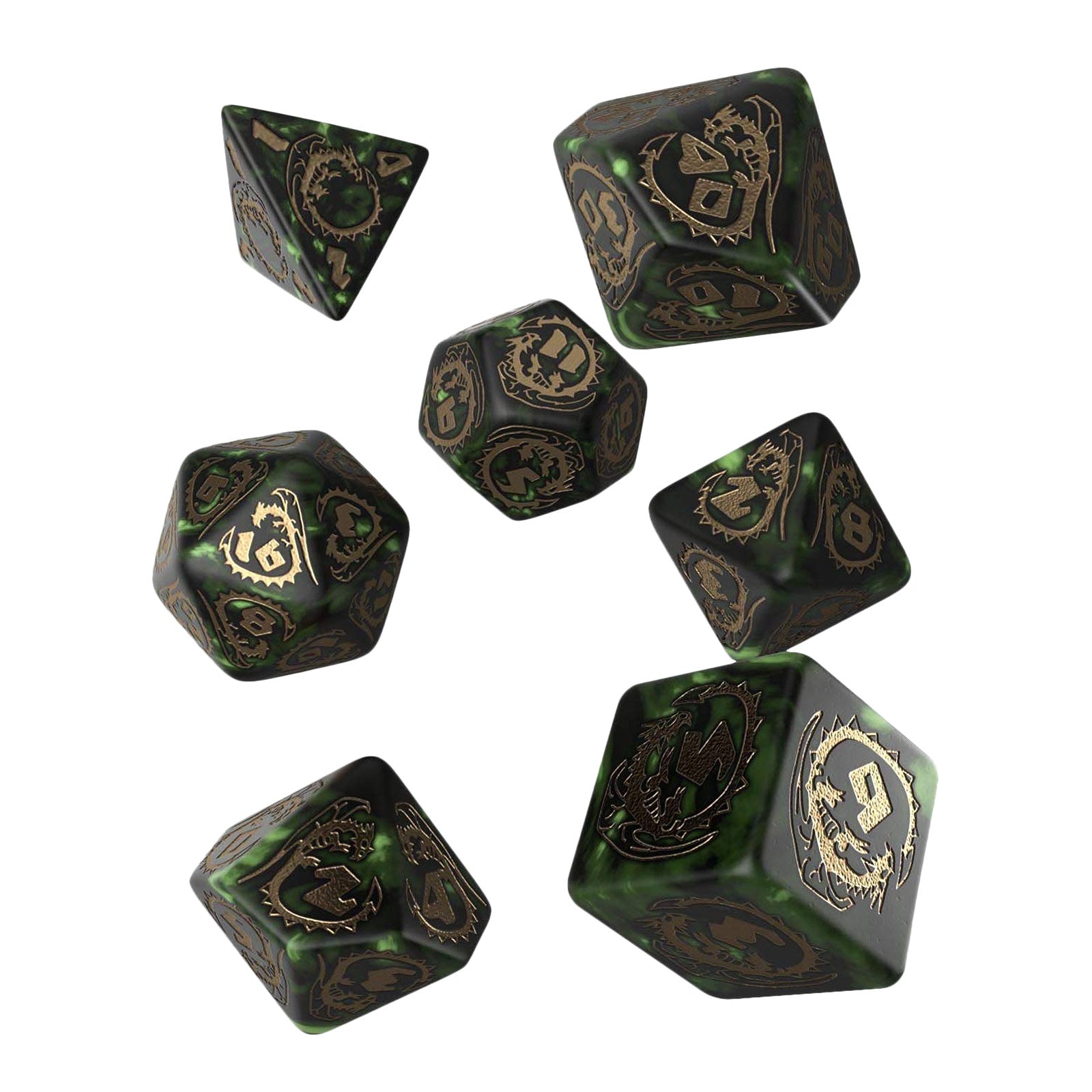 Image produit Dragons RPG set de dés 7pcs vert