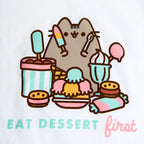 Image produit Pusheen - Eat Dessert First T-shirt pour femmes blanc