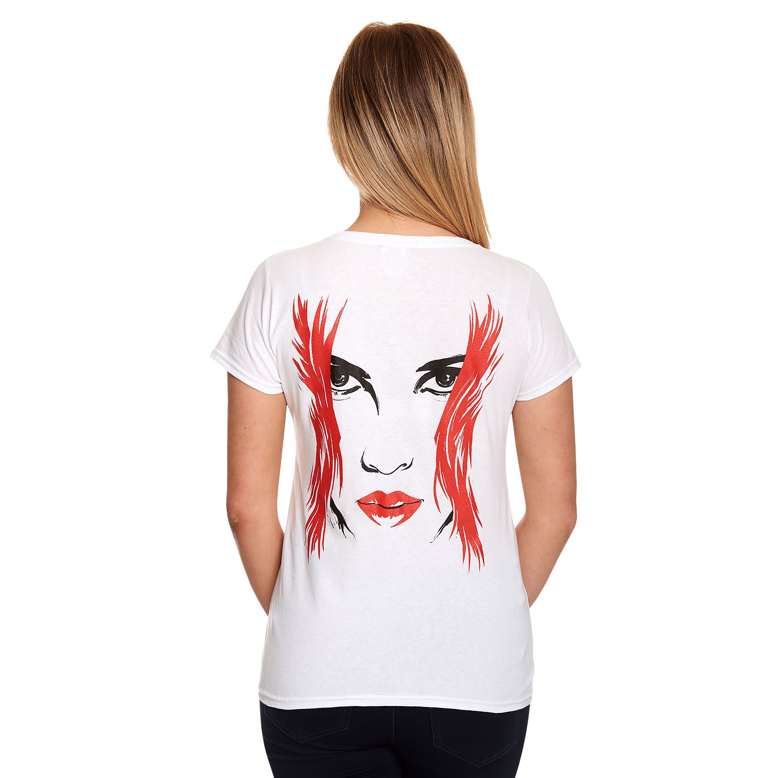 Image produit Black Widow - Grand visage T-shirt Femme blanc