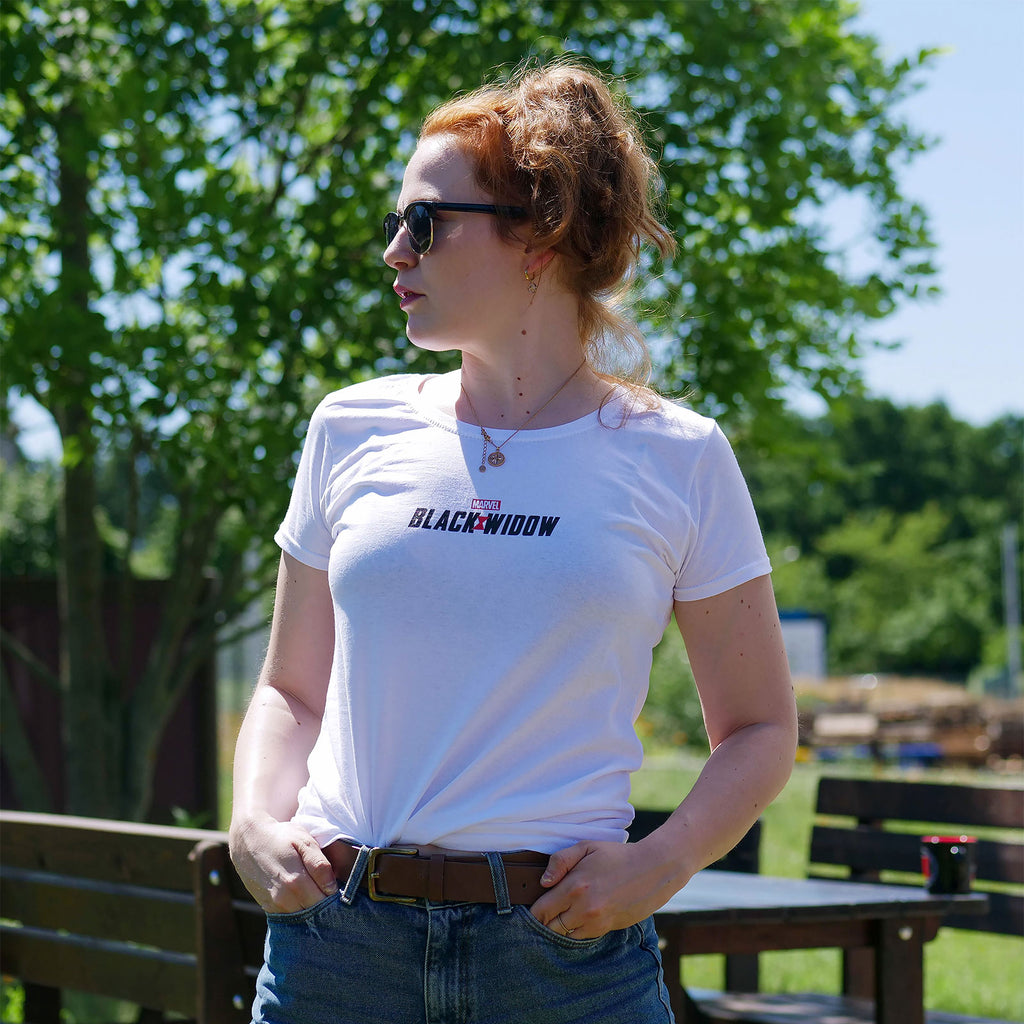 Image produit Black Widow - Grand visage T-shirt Femme blanc