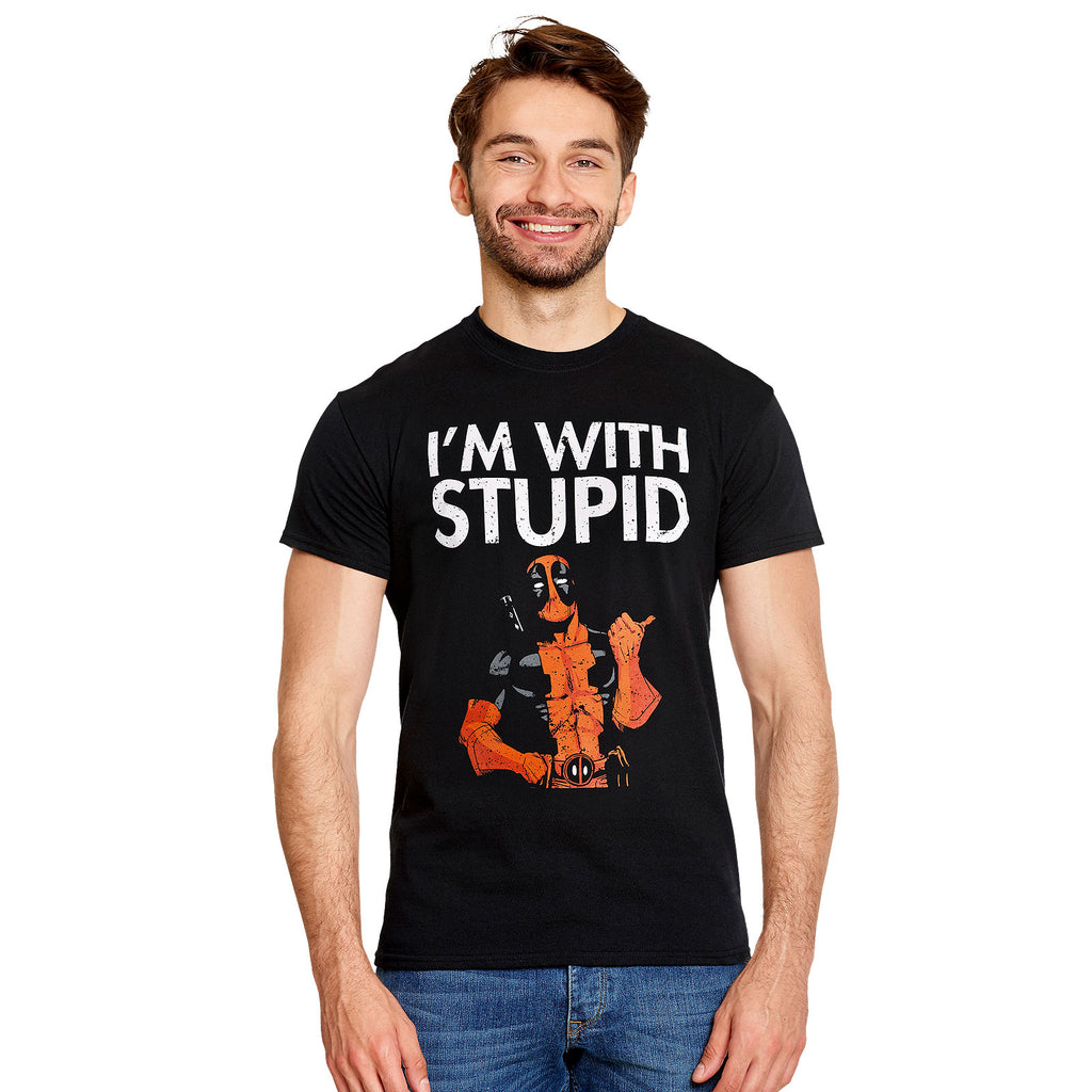 Image produit Deadpool - I'm With Stupid t-shirt noir